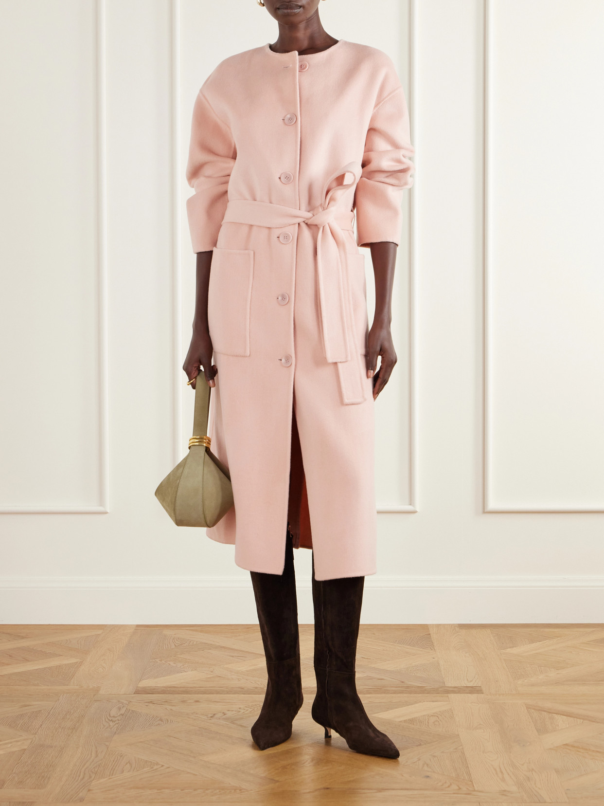 Fernanda Belted Felted Wool And Cashmere-Blend Coat