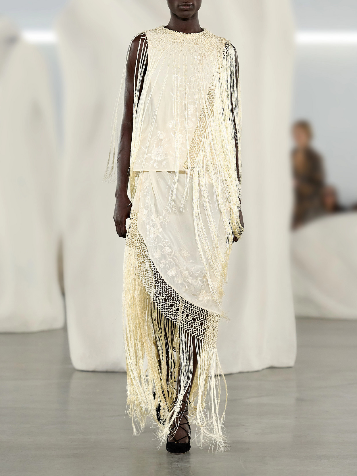 Willa Fringed Embroidered Silk-Crepe De Chine Blouse
