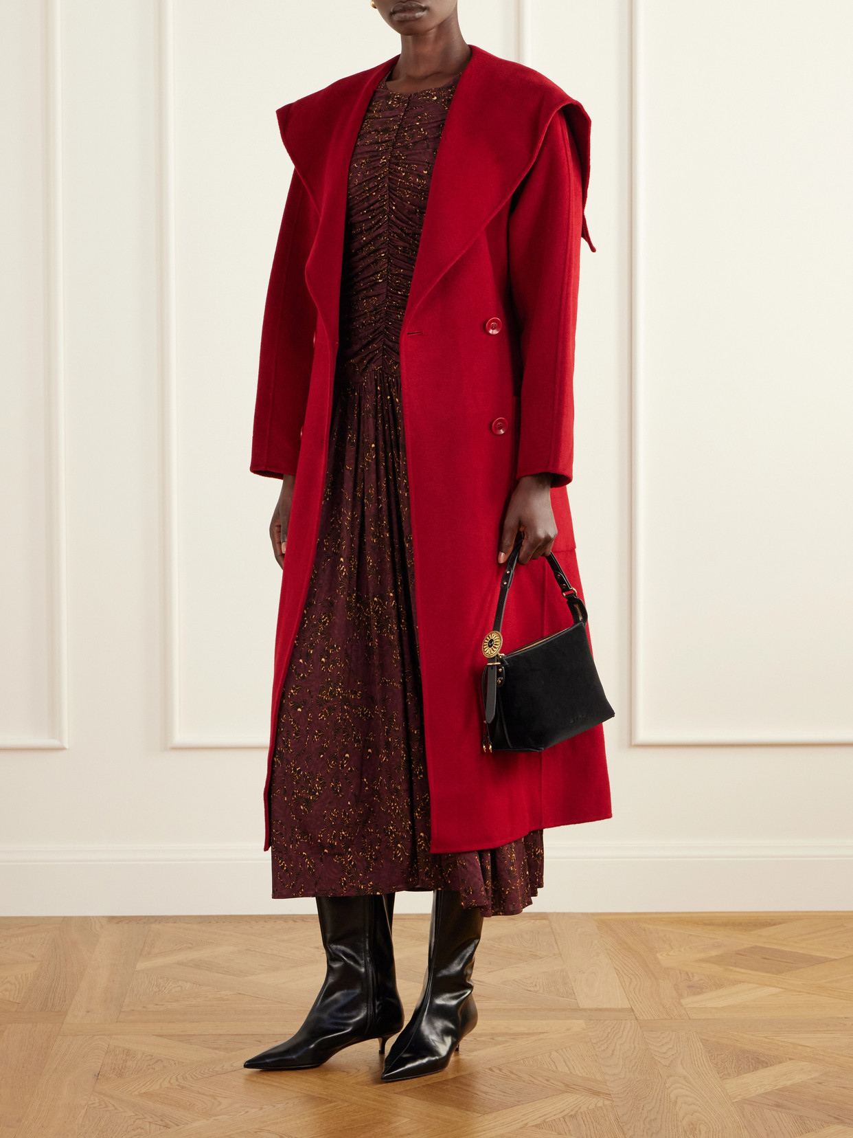 Rory Double-Breasted Belted Brushed Wool And Cashmere-Blend Coat