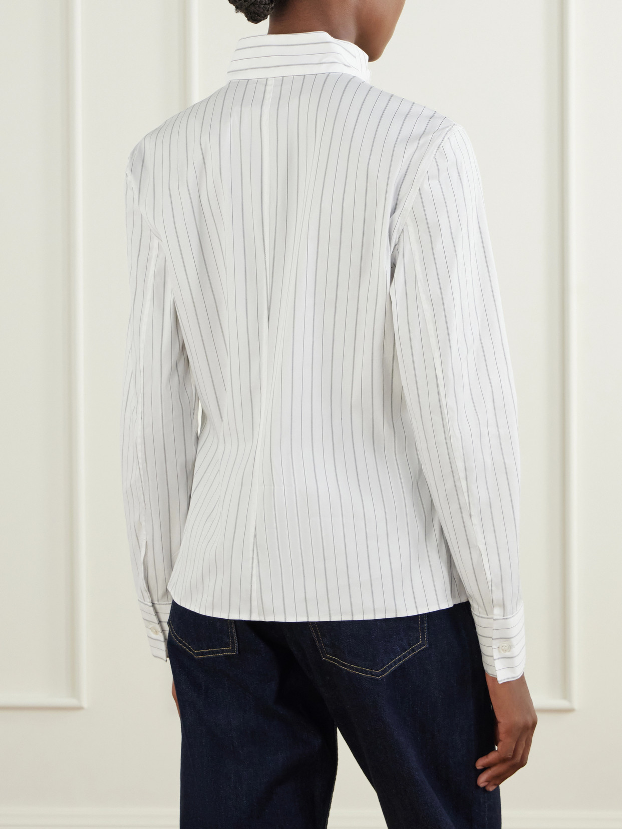 Striped Cotton-Blend Poplin Shirt