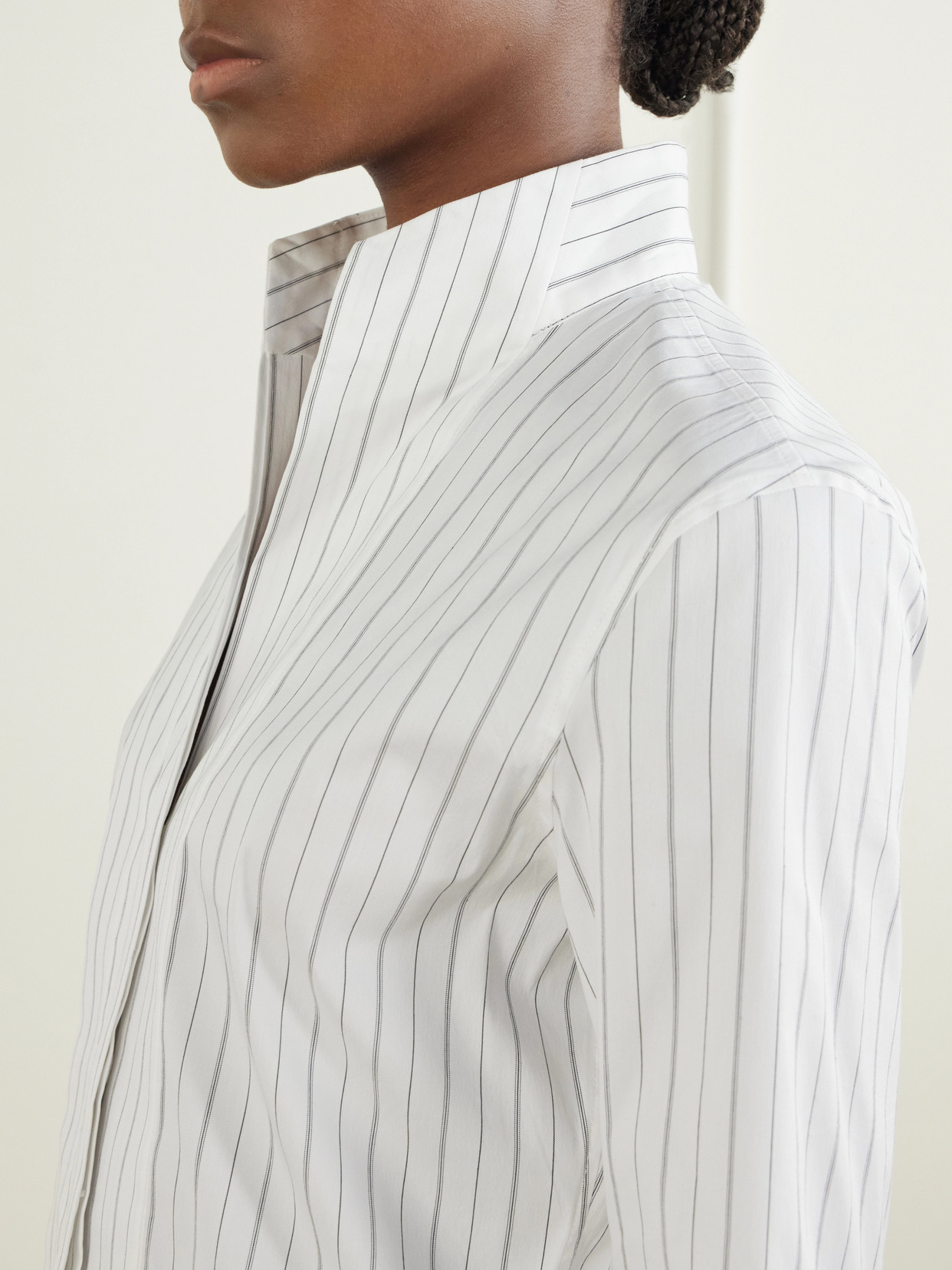Striped Cotton-Blend Poplin Shirt