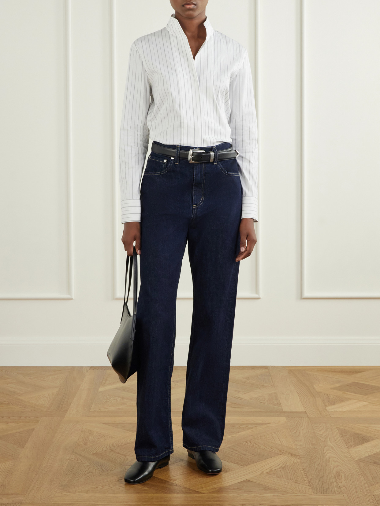 Striped Cotton-Blend Poplin Shirt