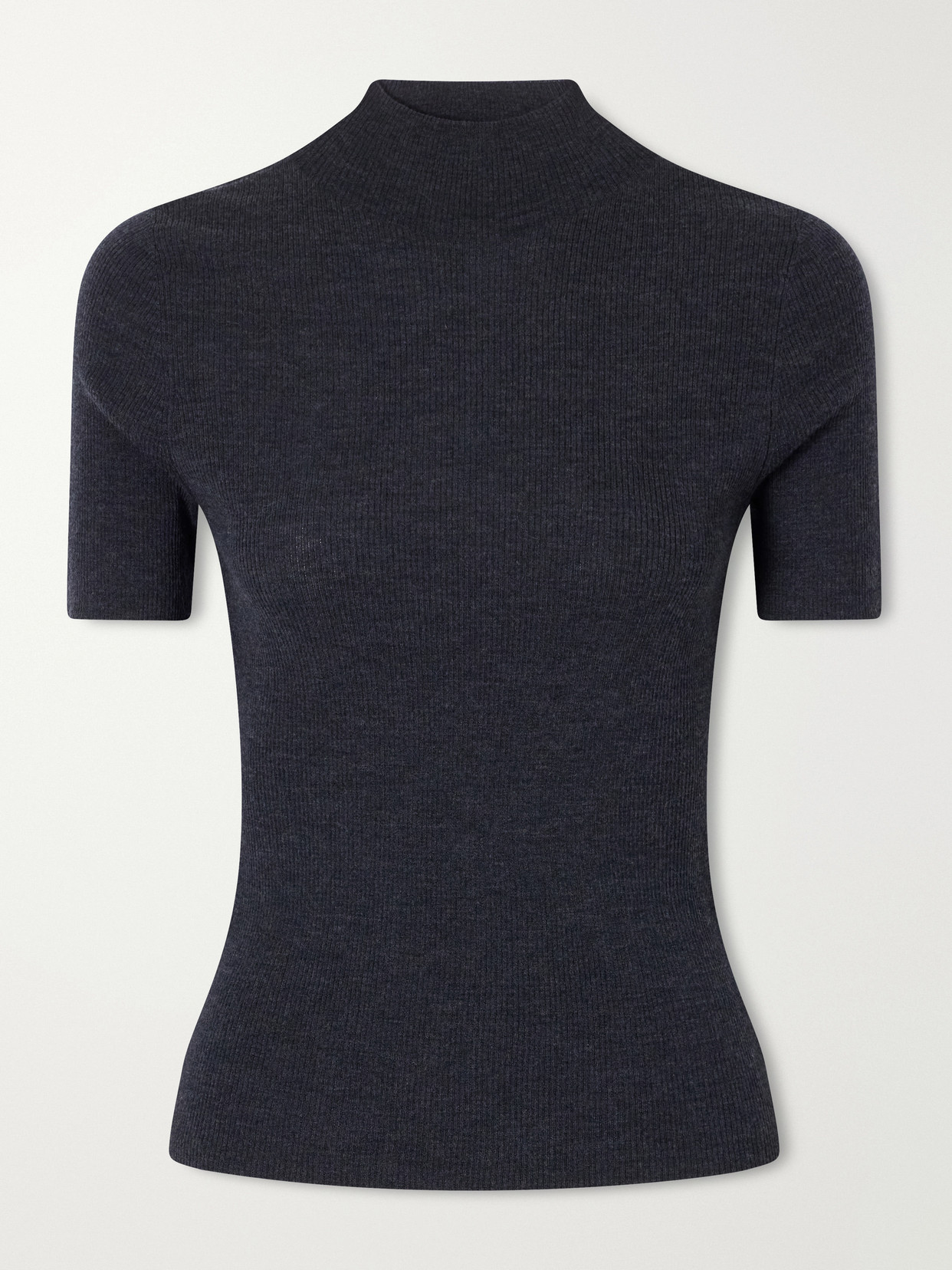 Leenda Ribbed Merino Wool Turtleneck Sweater