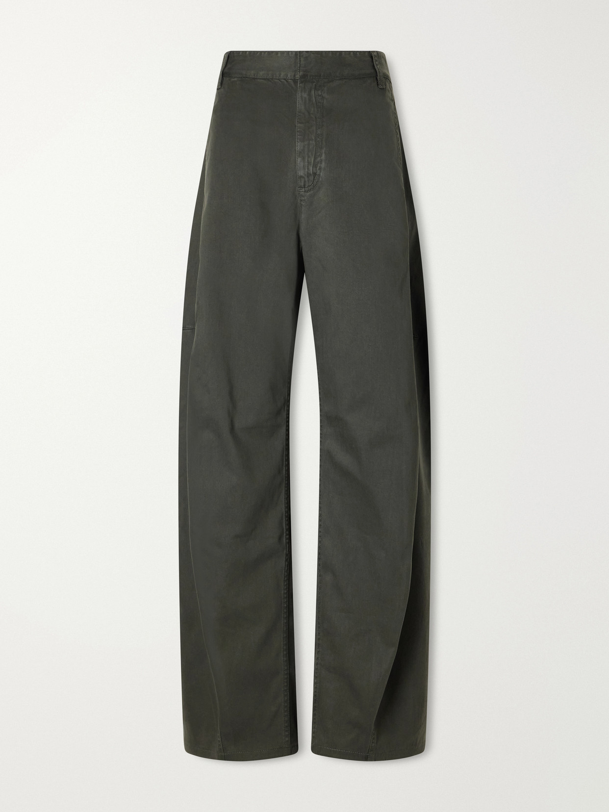 Tibi Stretch Twill Wide-leg Pants In Green