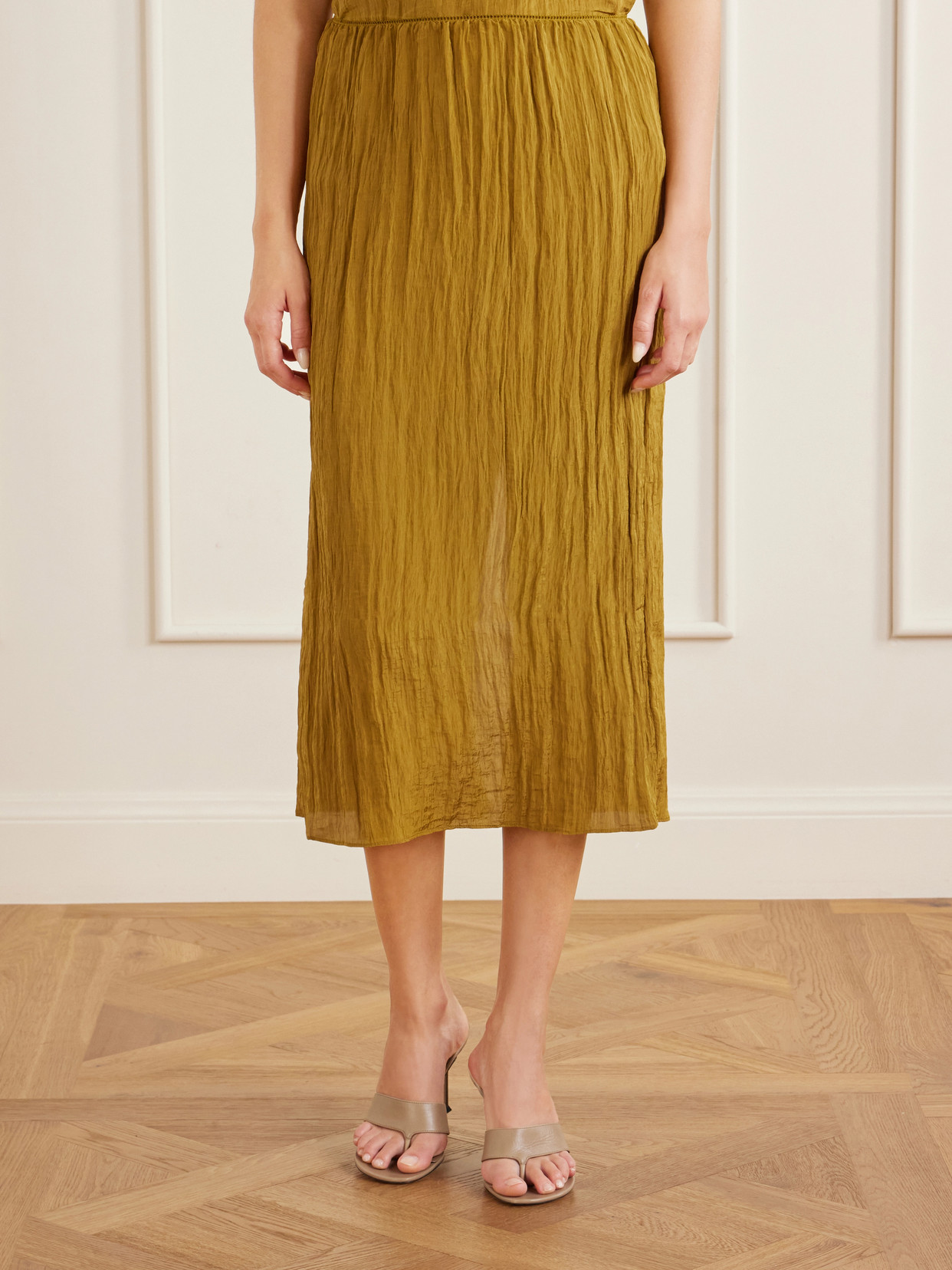 Crinkle Charmeuse Midi