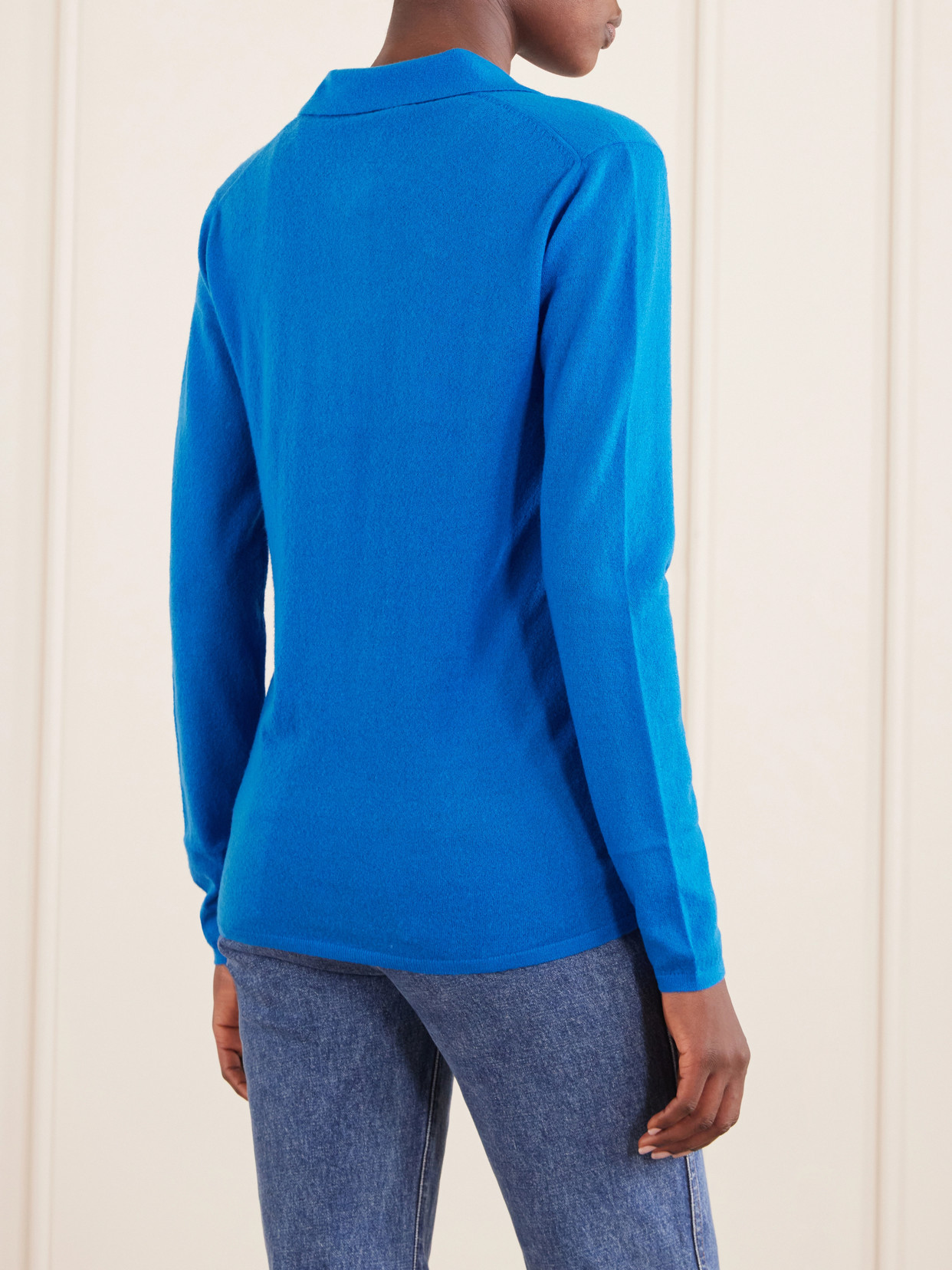 Wool-Blend Knit Polo Sweater