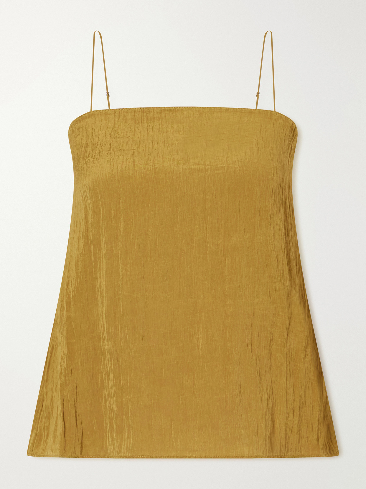 Tibi Crinkle Charmeuse Tank In Yellow