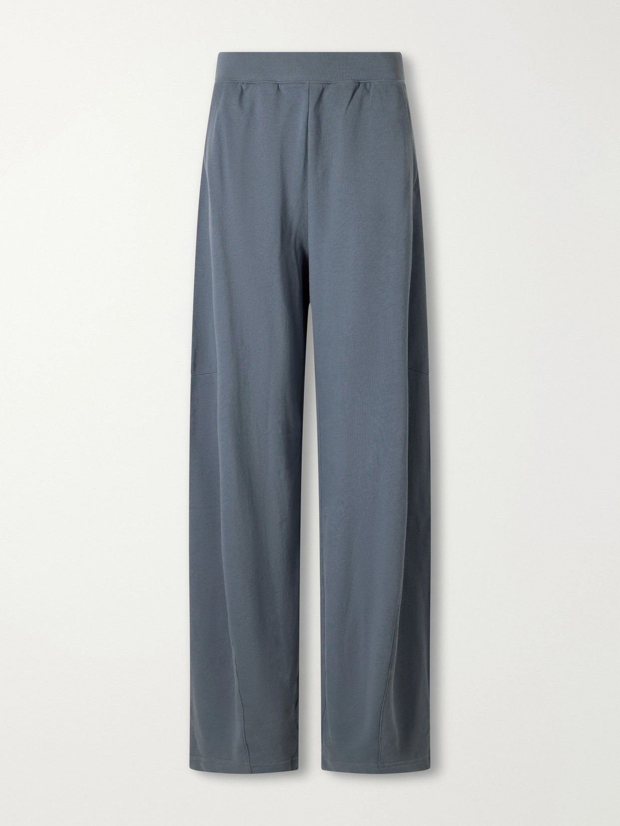 Tibi Winslow Cotton Jersey Wide-leg Track Pants In Blue