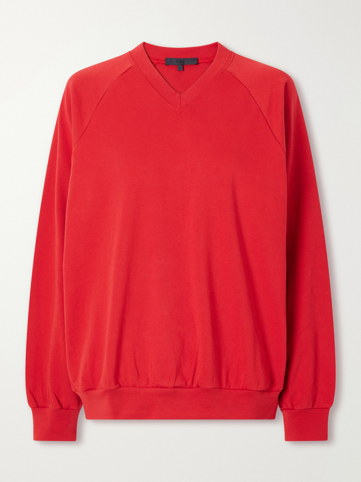 Tibi Perfect T Vintage Jersey Sweatshirt In Red