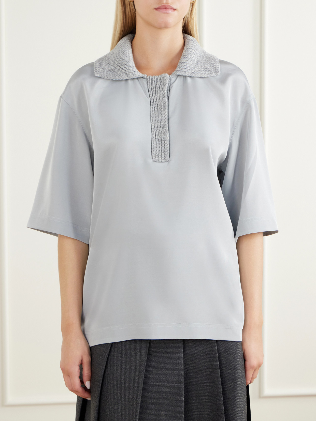 Stretch Silk-Blend Polo