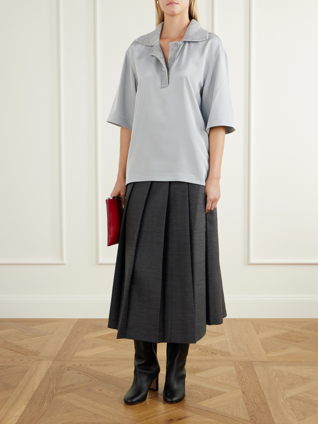 Stretch Silk-Blend Polo