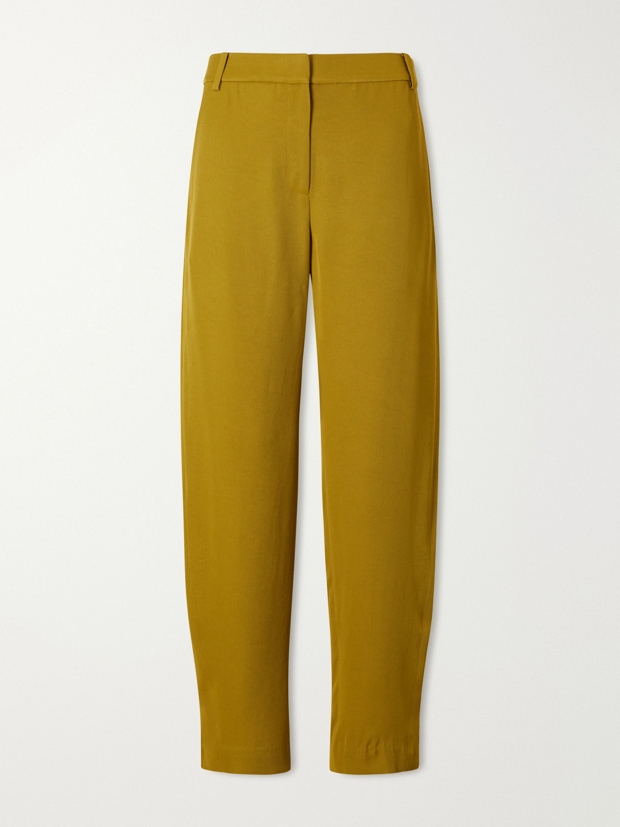 Tibi Grace Satin-twill Tapered Pants In Yellow