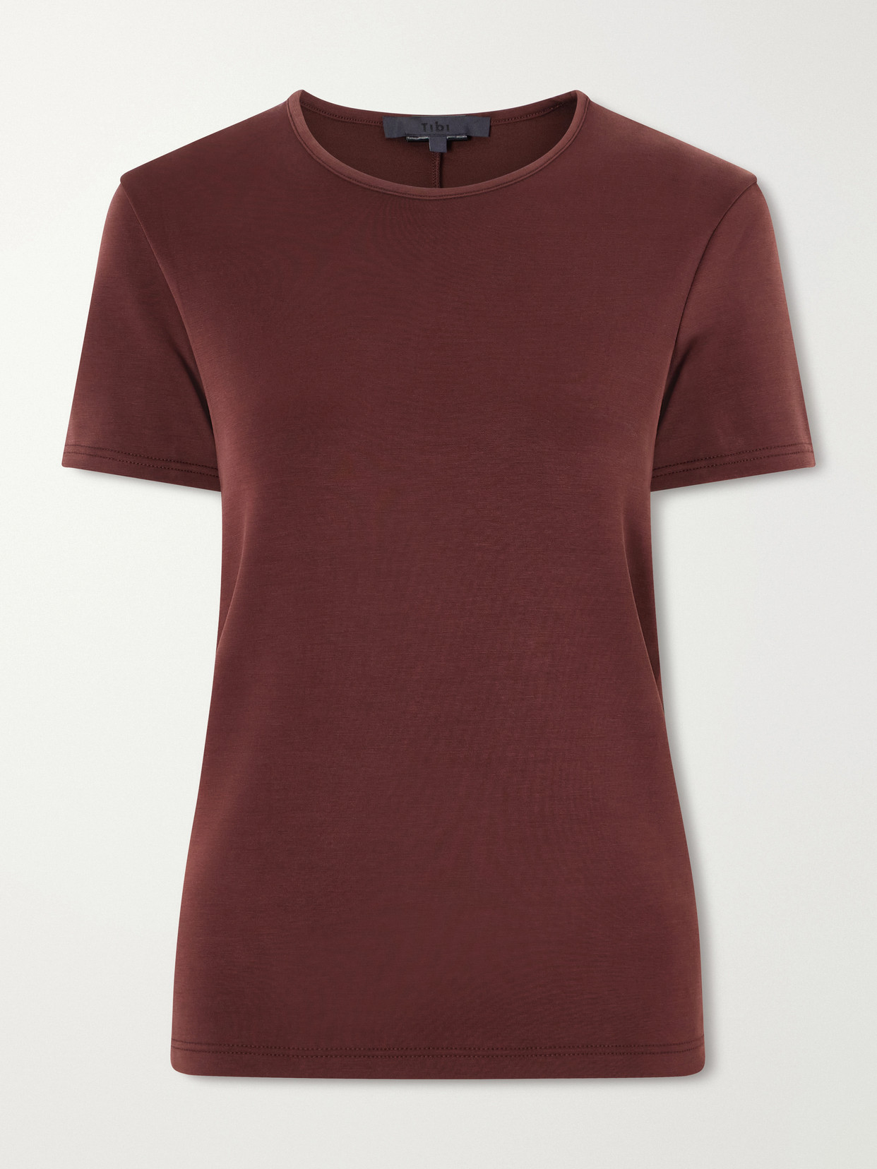 Tibi Jersey T-shirt In Burgundy