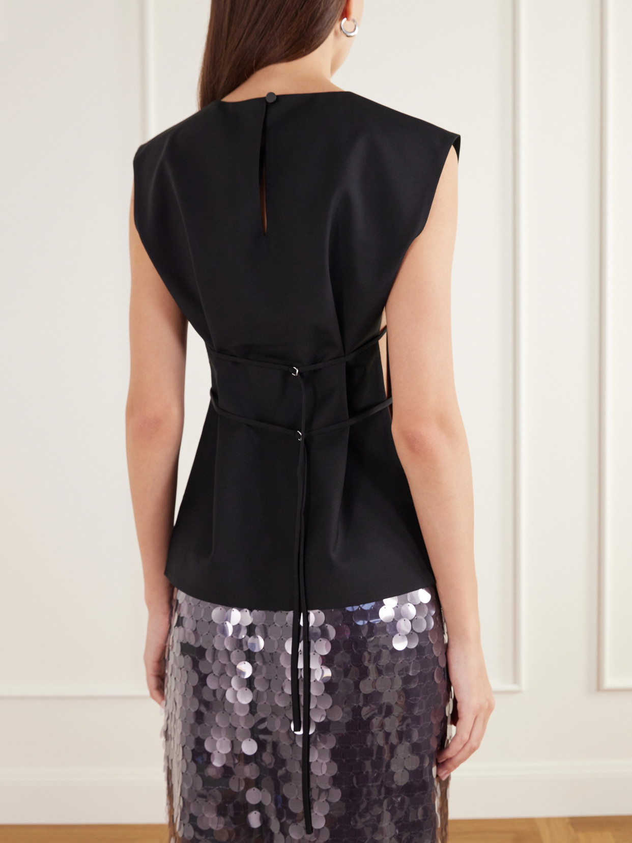 Tie-Detailed Crepe Top