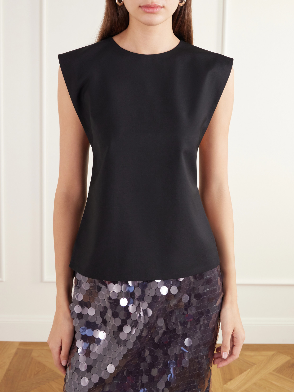 Tie-Detailed Crepe Top
