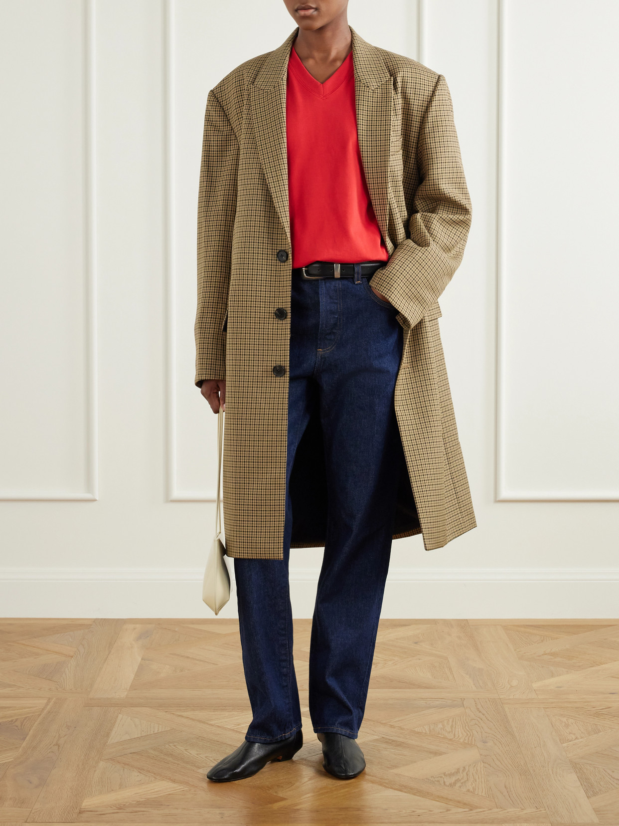 Checked Twill Coat