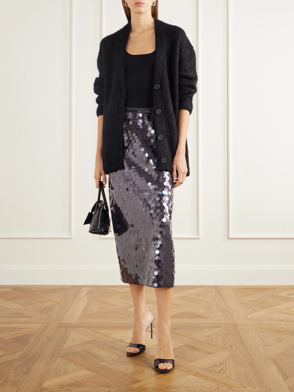 Sequined Organza Midi