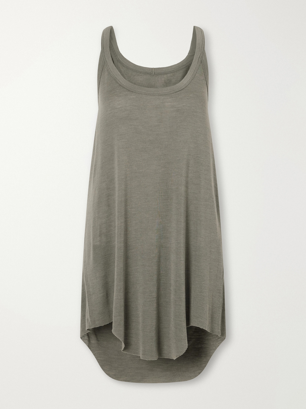 Rick Owens Gigi Wool And Silk-blend Jersey Tank In Gray