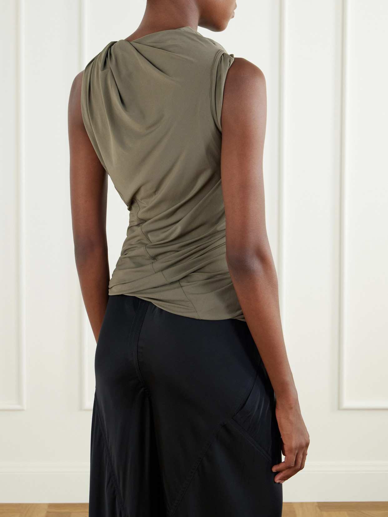 Luna Draped Crepe-Jersey Tank