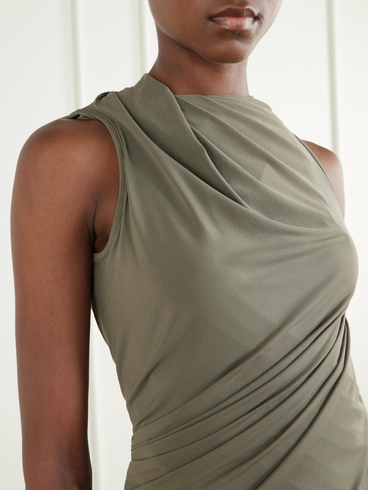 Luna Draped Crepe-Jersey Tank