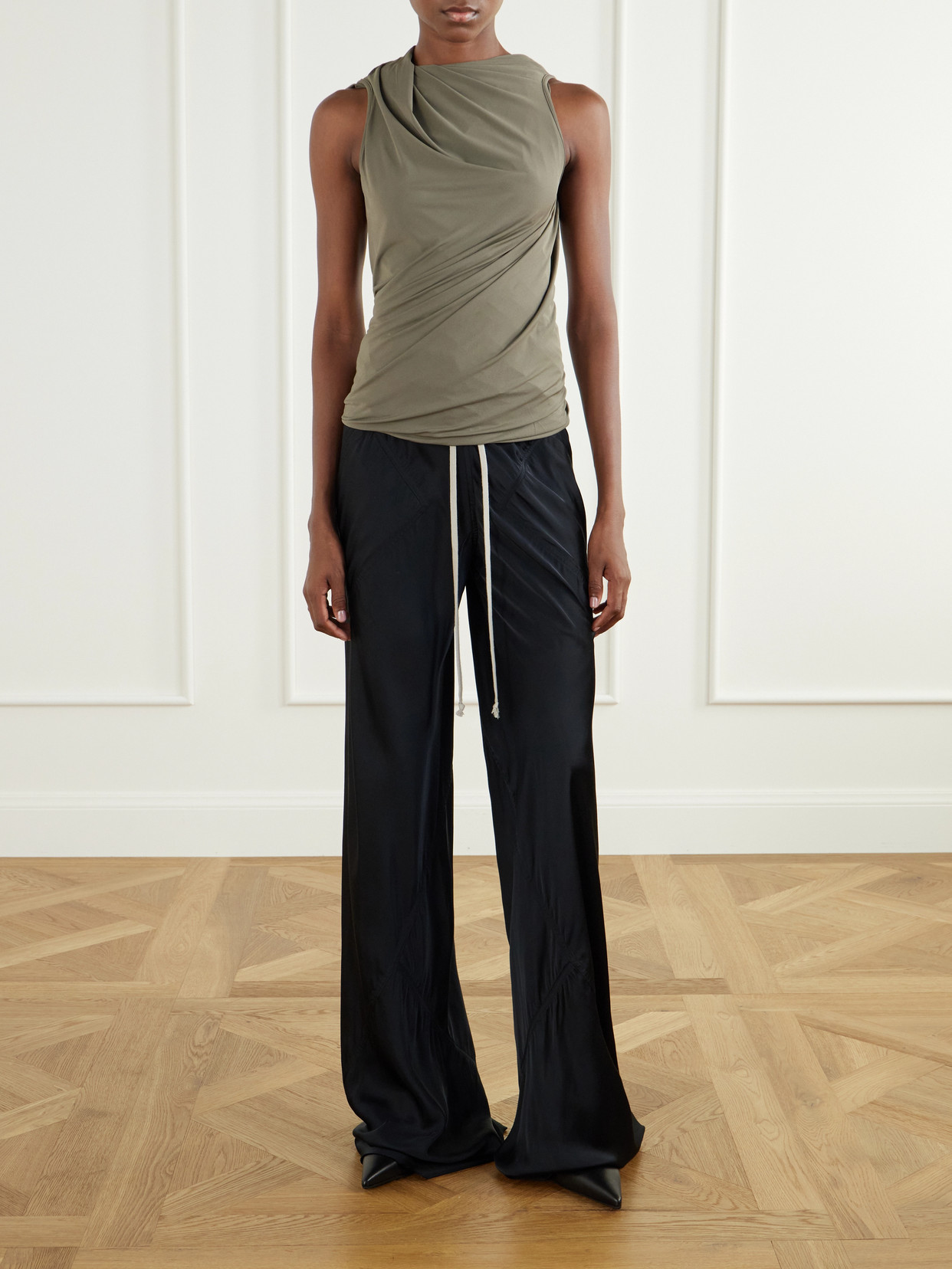 Luna Draped Crepe-Jersey Tank