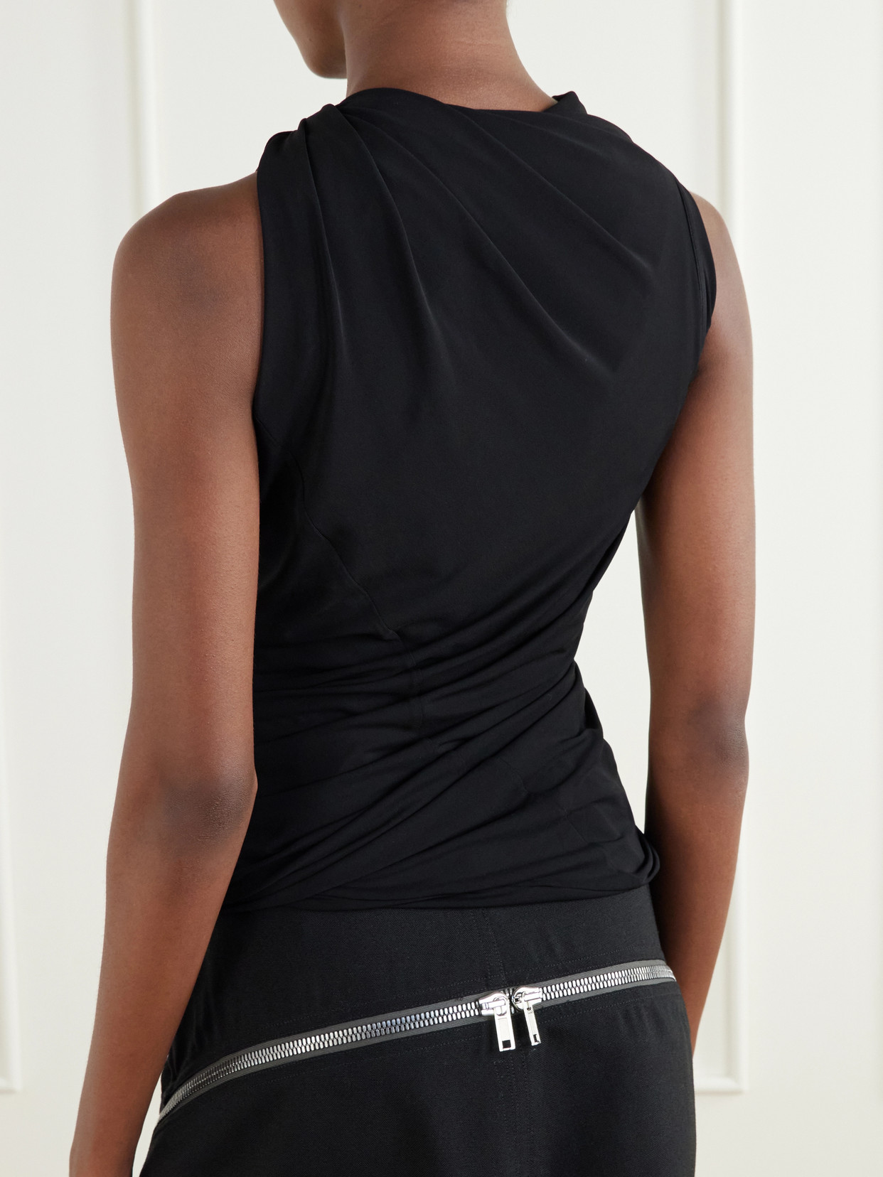 Luna Draped Crepe-Jersey Tank