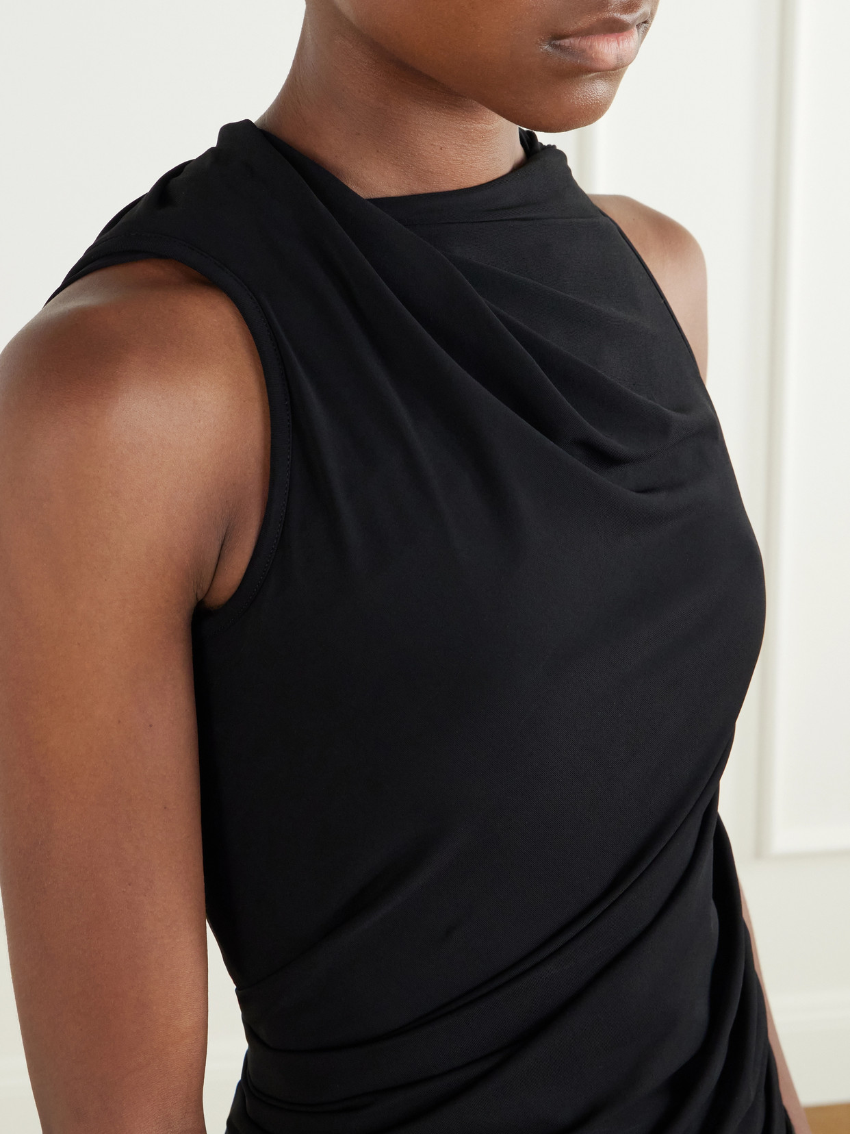 Luna Draped Crepe-Jersey Tank