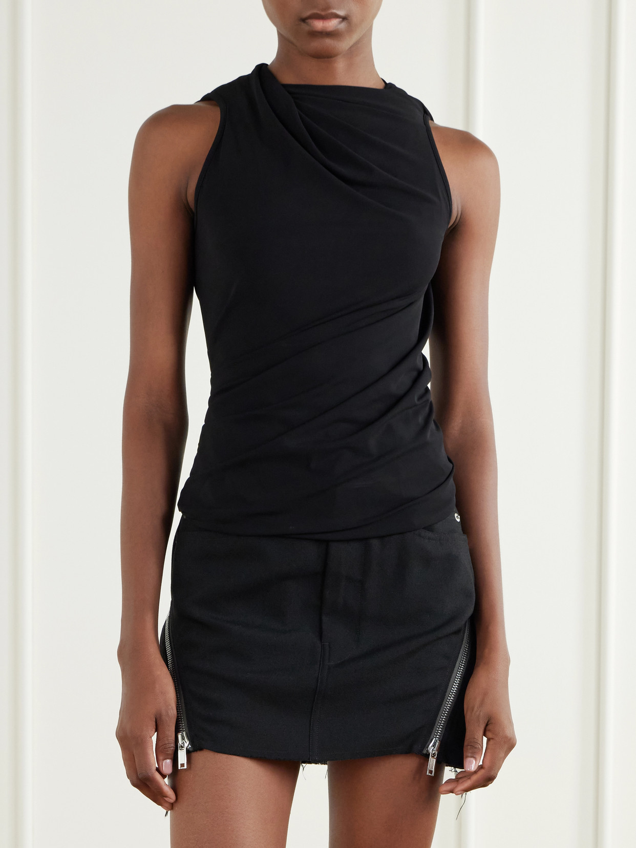 Luna Draped Crepe-Jersey Tank