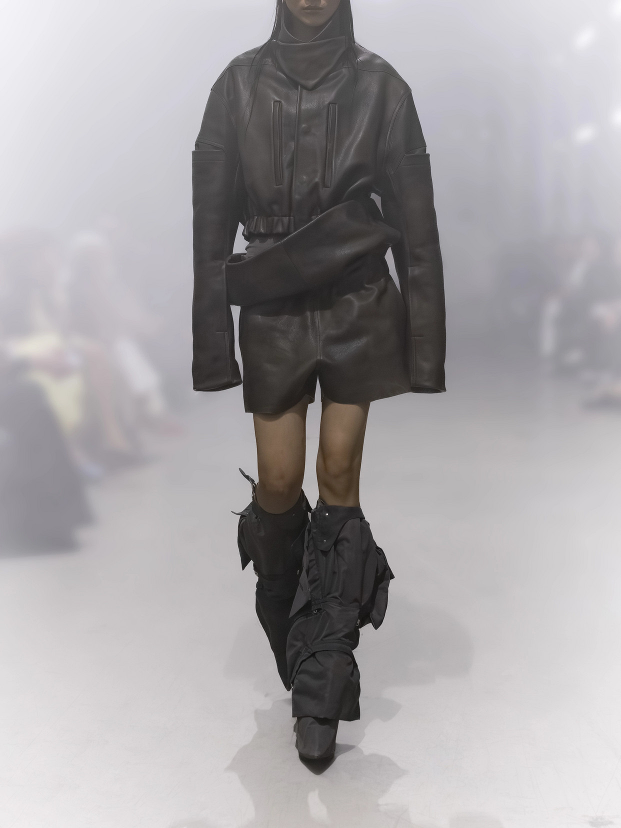 Cropped Funnel-Neck Jacket
