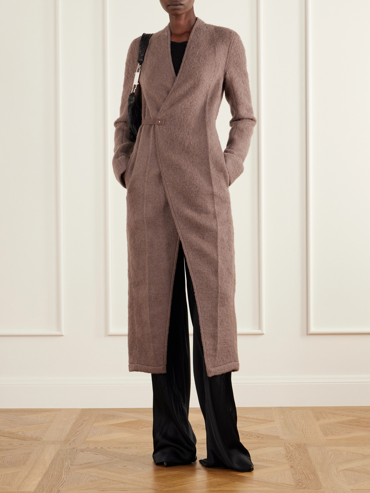 Brushed Alpaca And Wool-Blend Wrap Coat