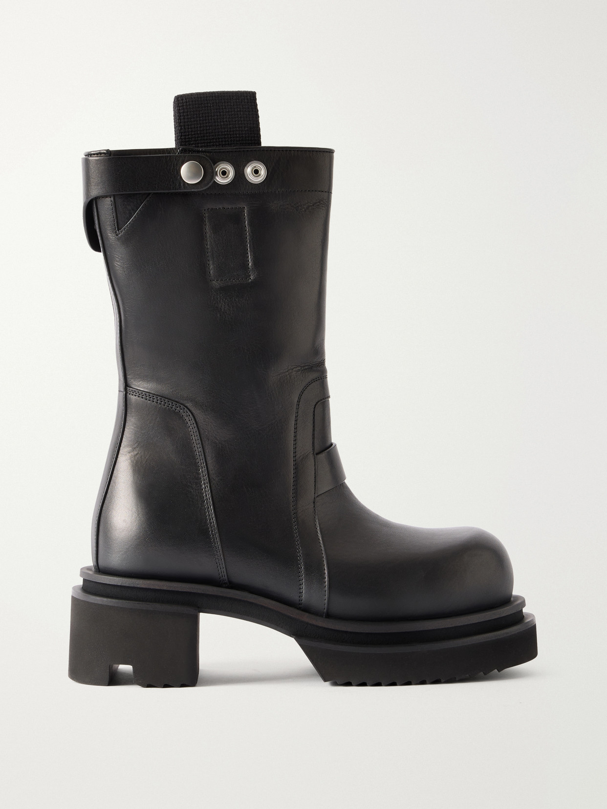 Rick Owens Bogun Leather Knee Boots In Black