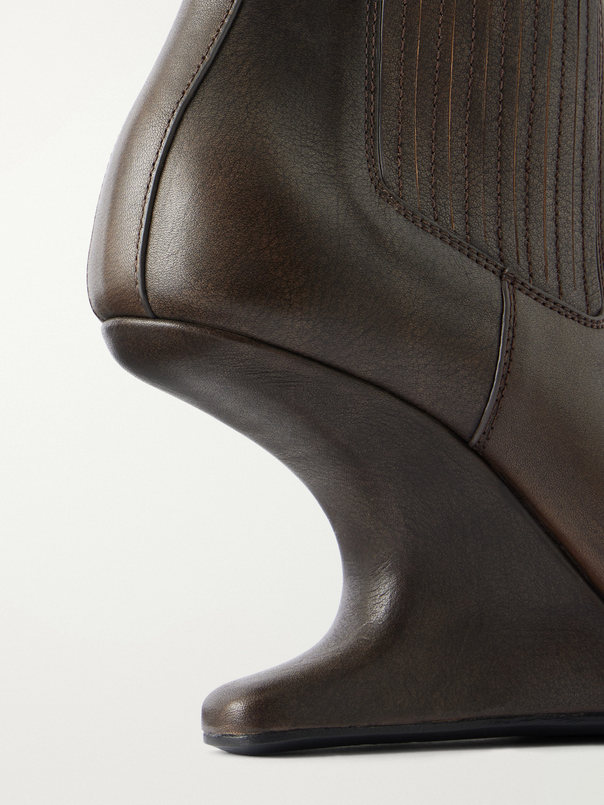 Cantilever 80 Curved Leather Wedge Ankle Boots