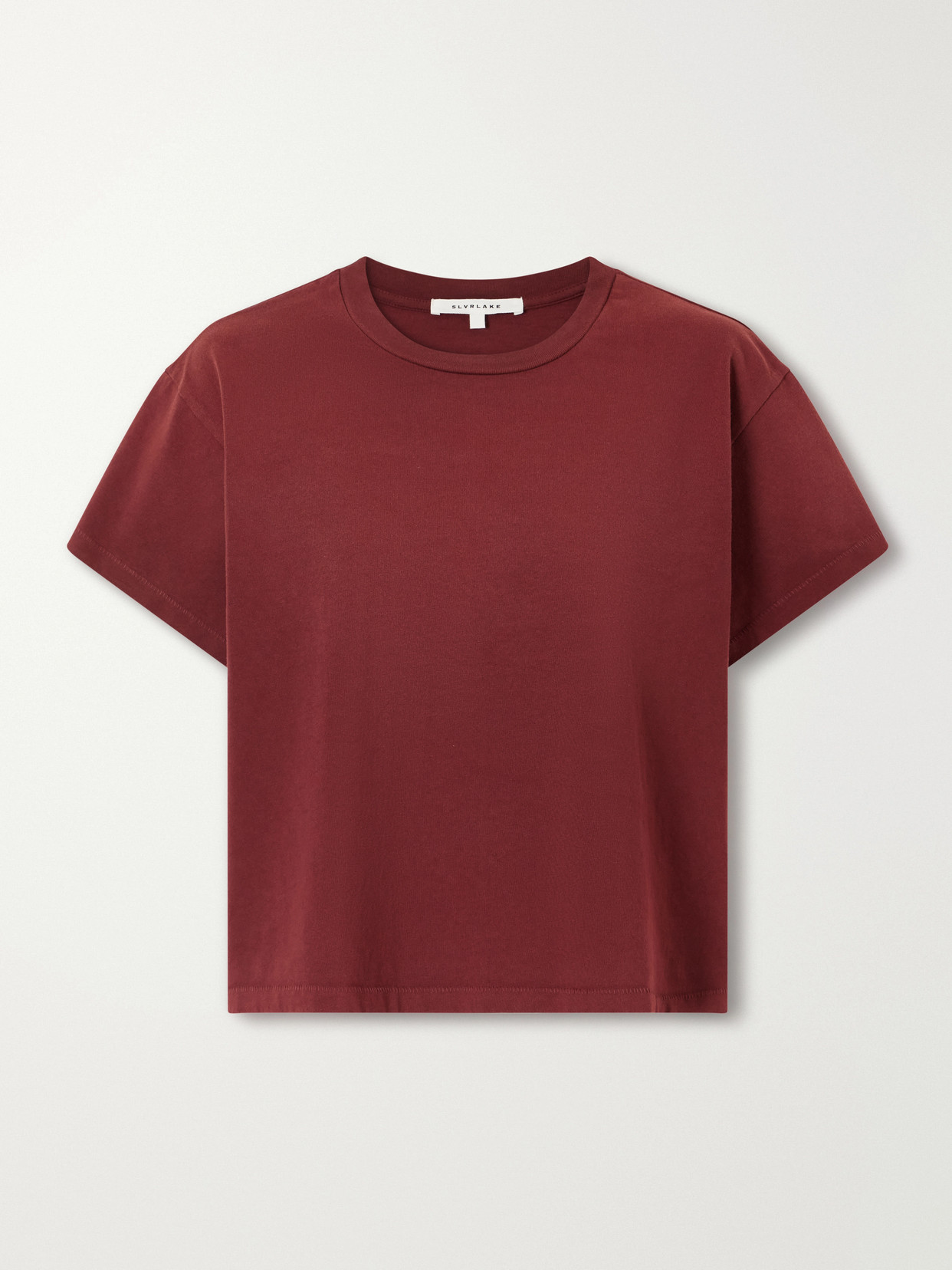 Slvrlake Square Cotton-jersey T-shirt In Burgundy