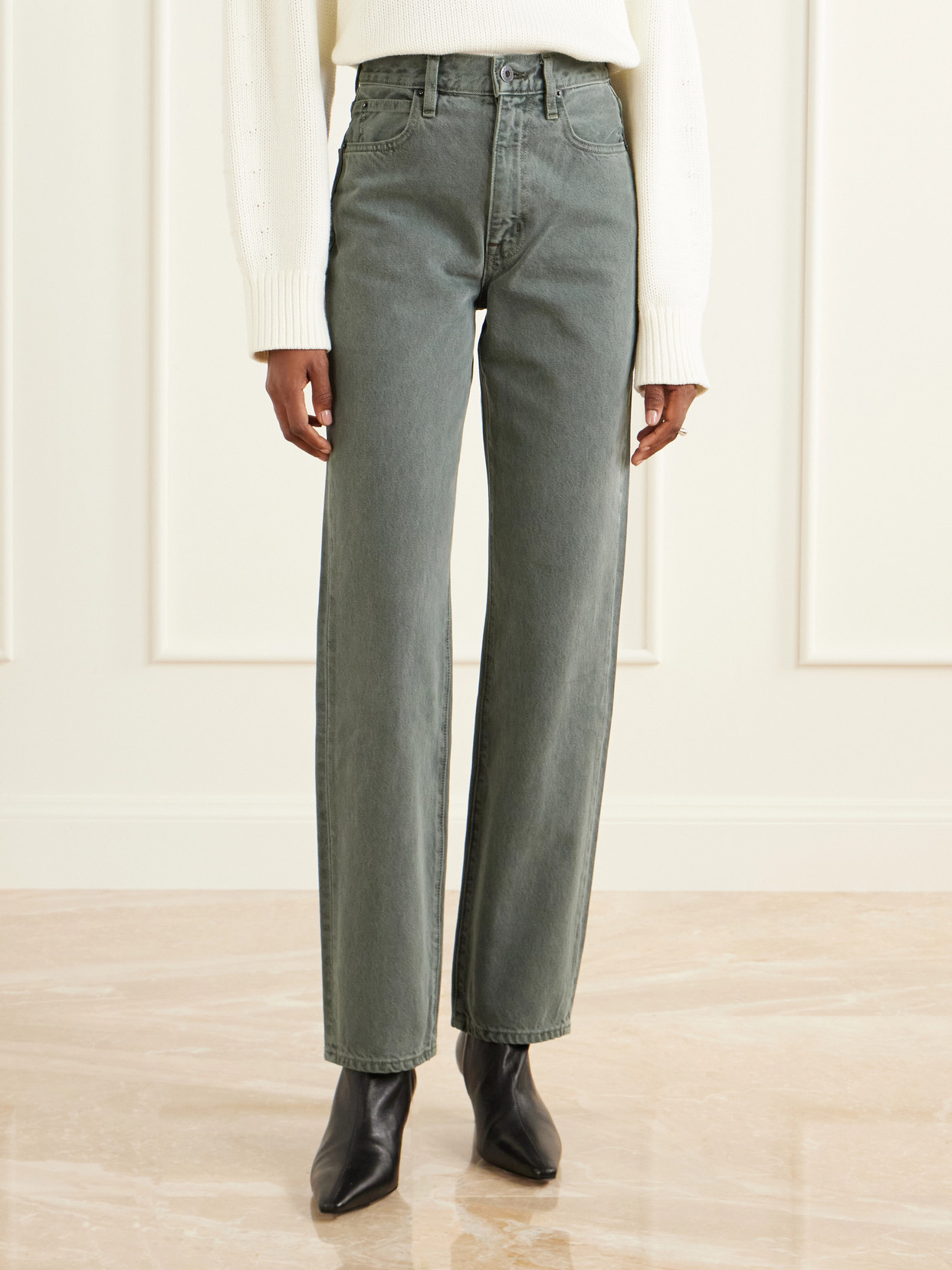 London High-Rise Straight-Leg Jeans