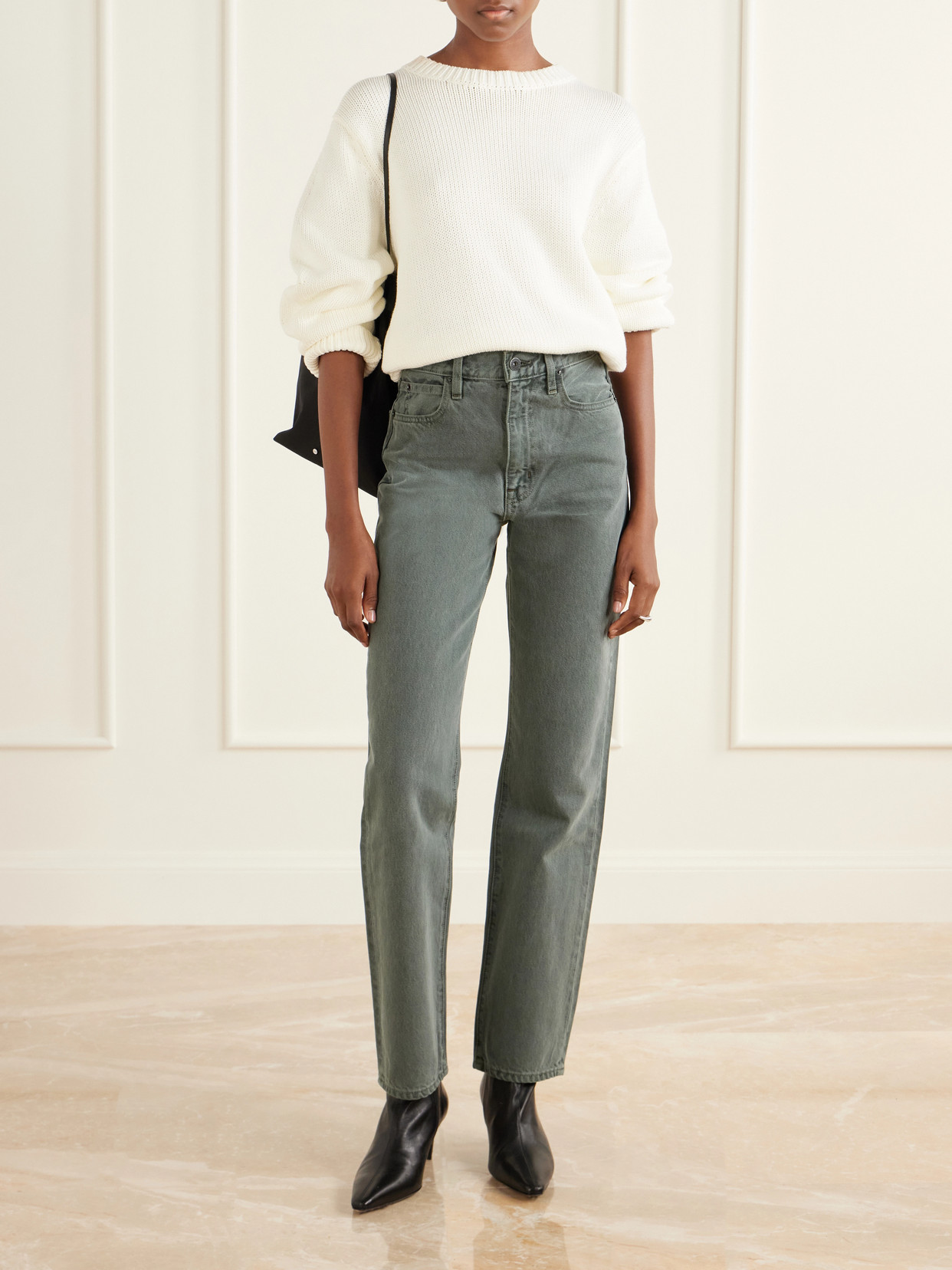 London High-Rise Straight-Leg Jeans