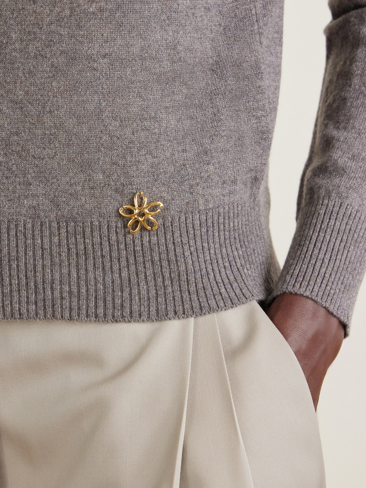 Scarf-Detailed Cashmere Sweater