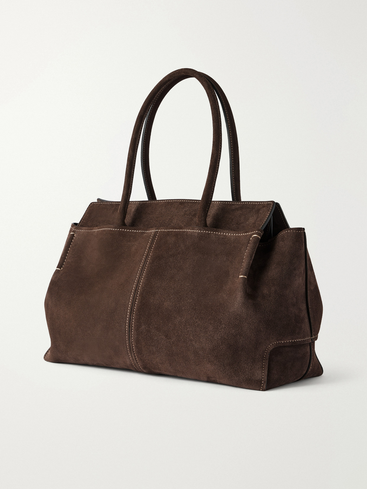 Logo-Embossed Suede Tote