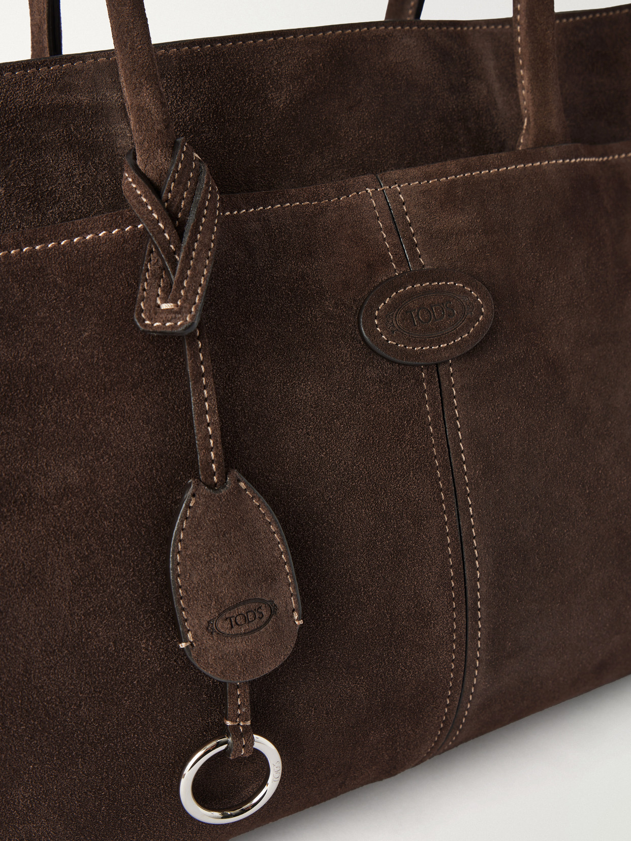 Logo-Embossed Suede Tote