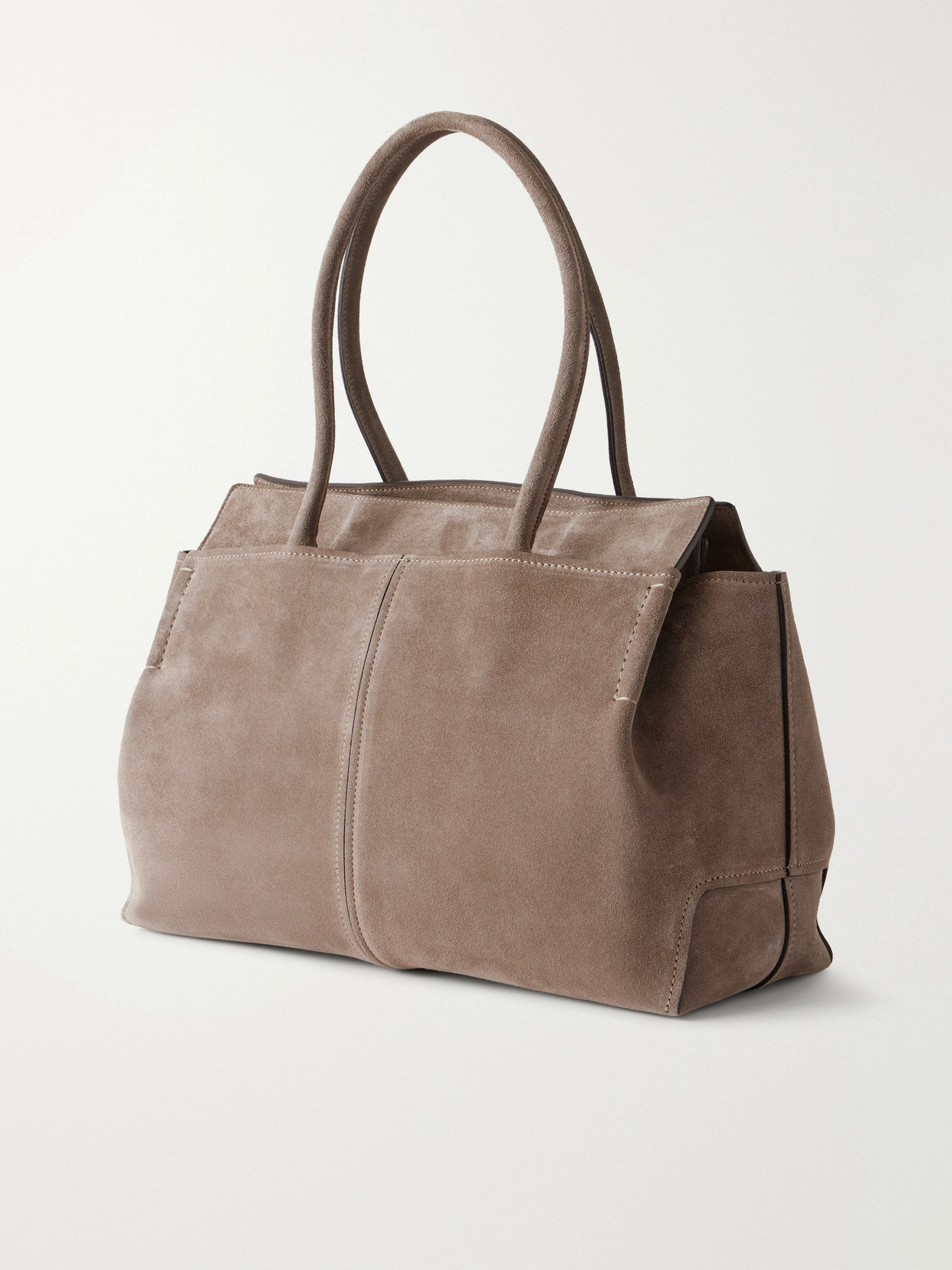 Logo-Embossed Suede Tote