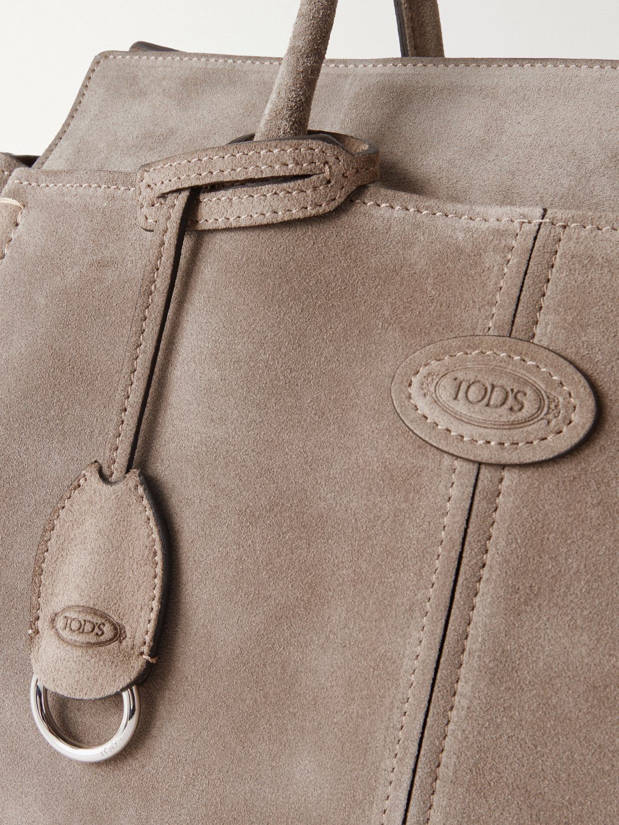 Logo-Embossed Suede Tote