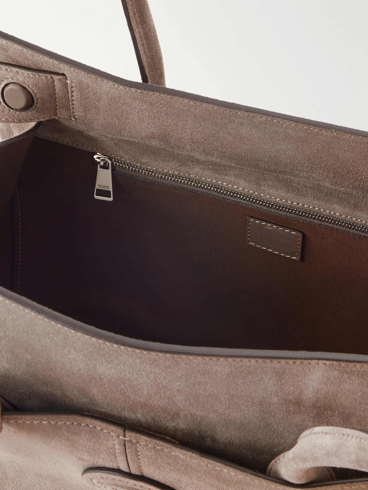 Logo-Embossed Suede Tote