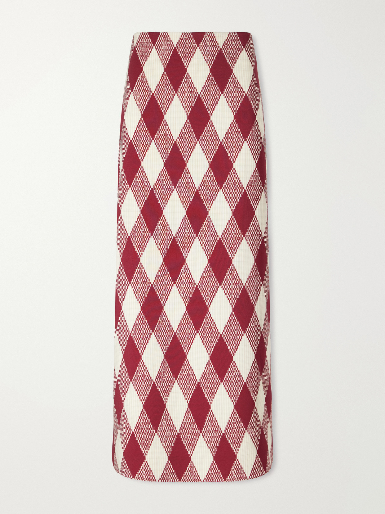 Oscar De La Renta Argyle Wool-blend Midi Skirt In Brown