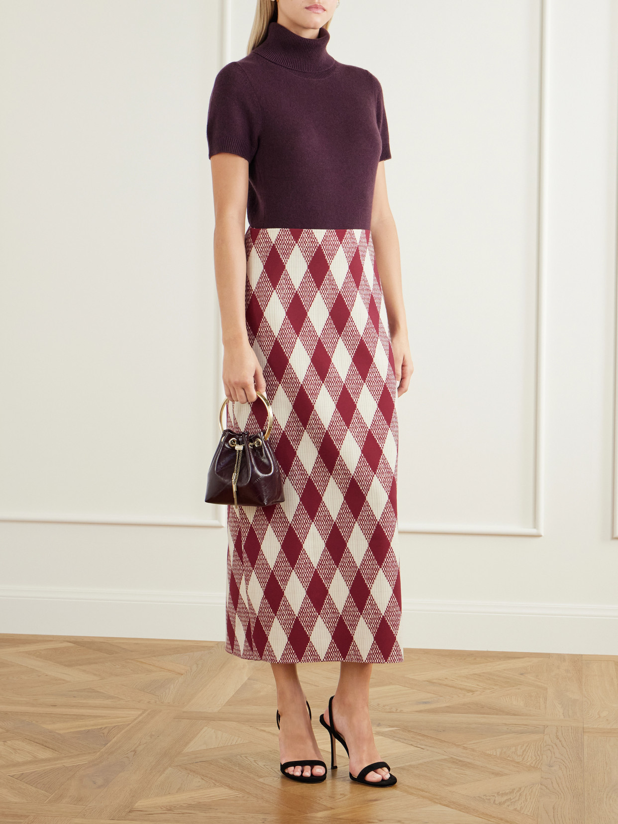 Argyle Wool-Blend Midi