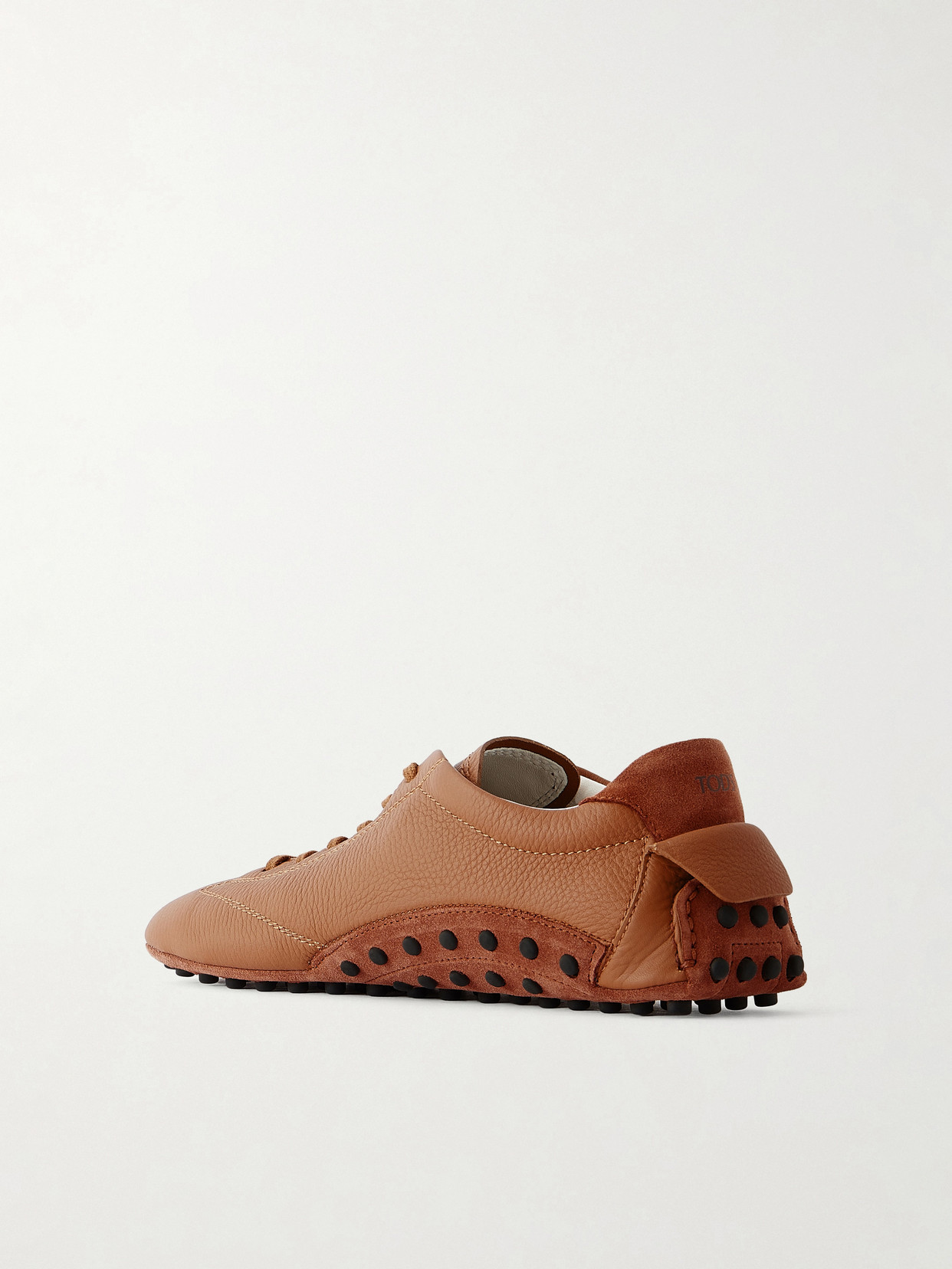 Suede-Trimmed Full-Grain Sneakers