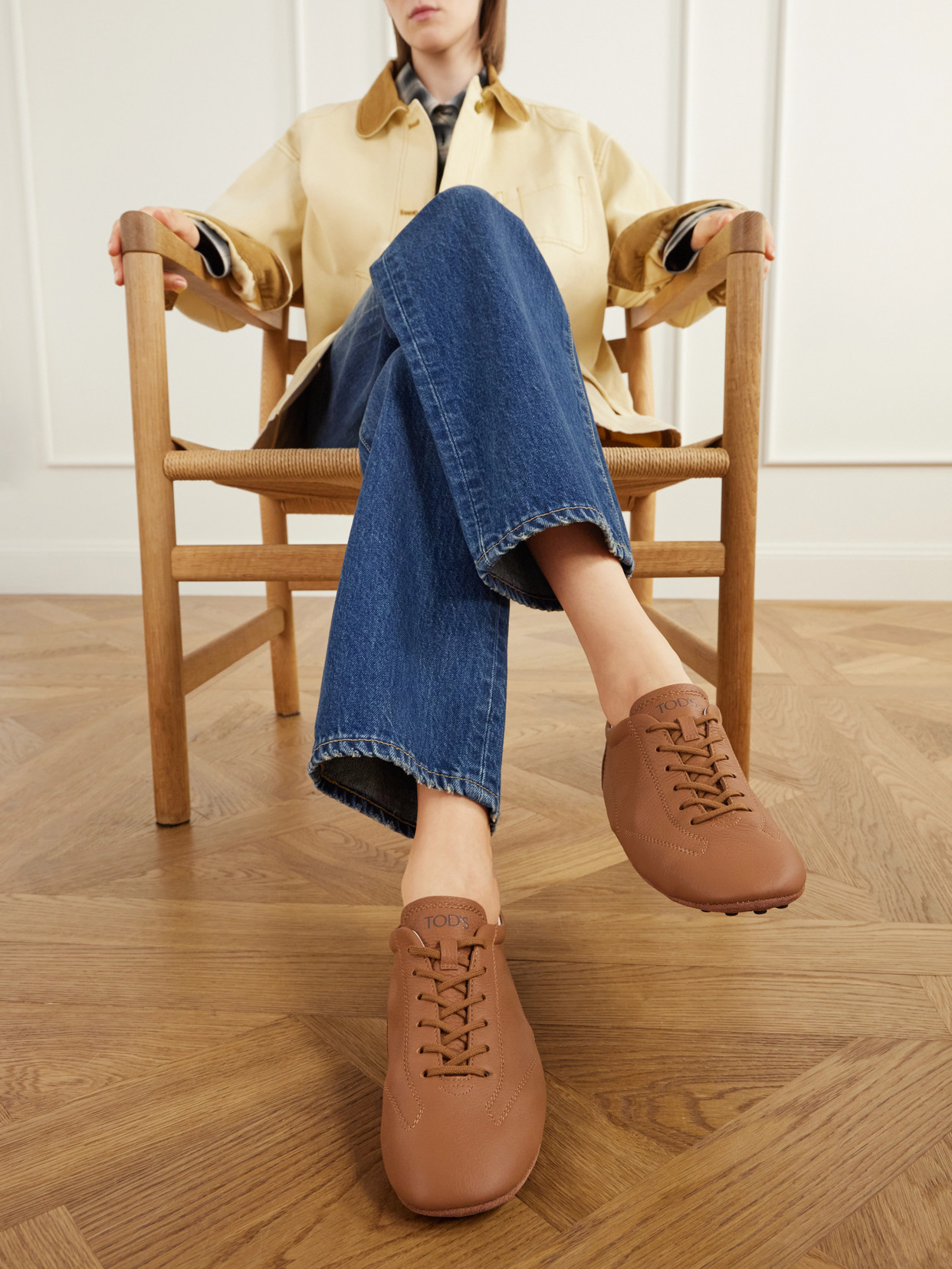 Suede-Trimmed Full-Grain Sneakers