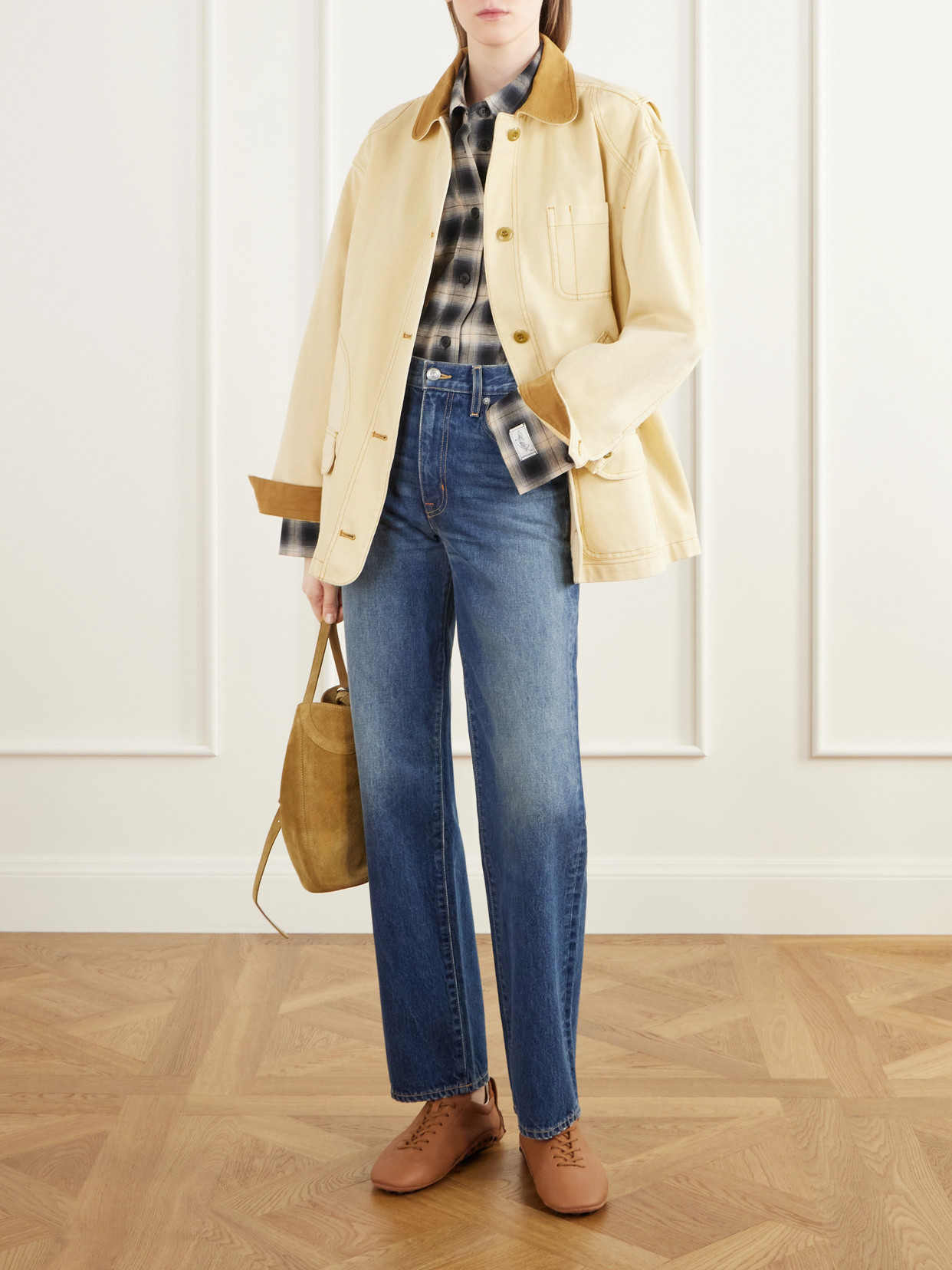 Suede-Trimmed Full-Grain Sneakers