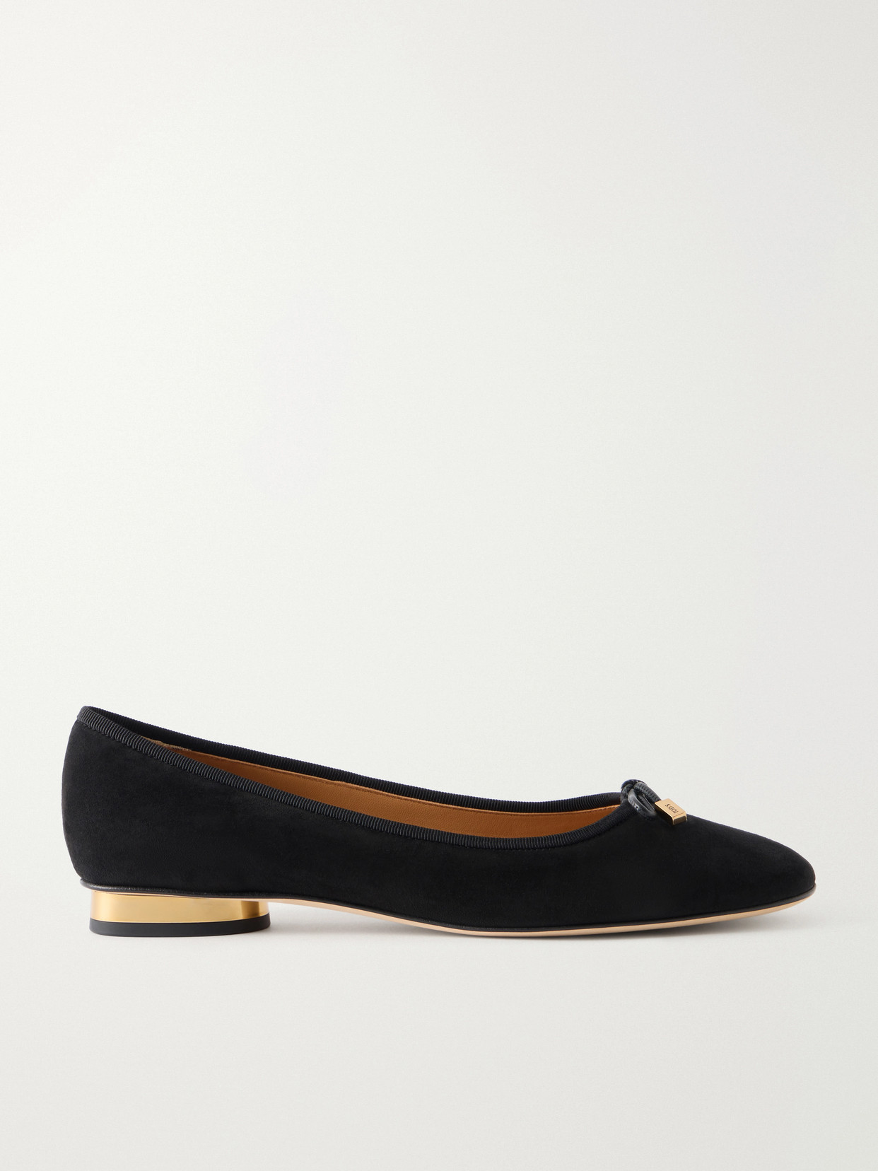 Tod's Suede Ballerina Flats In Black