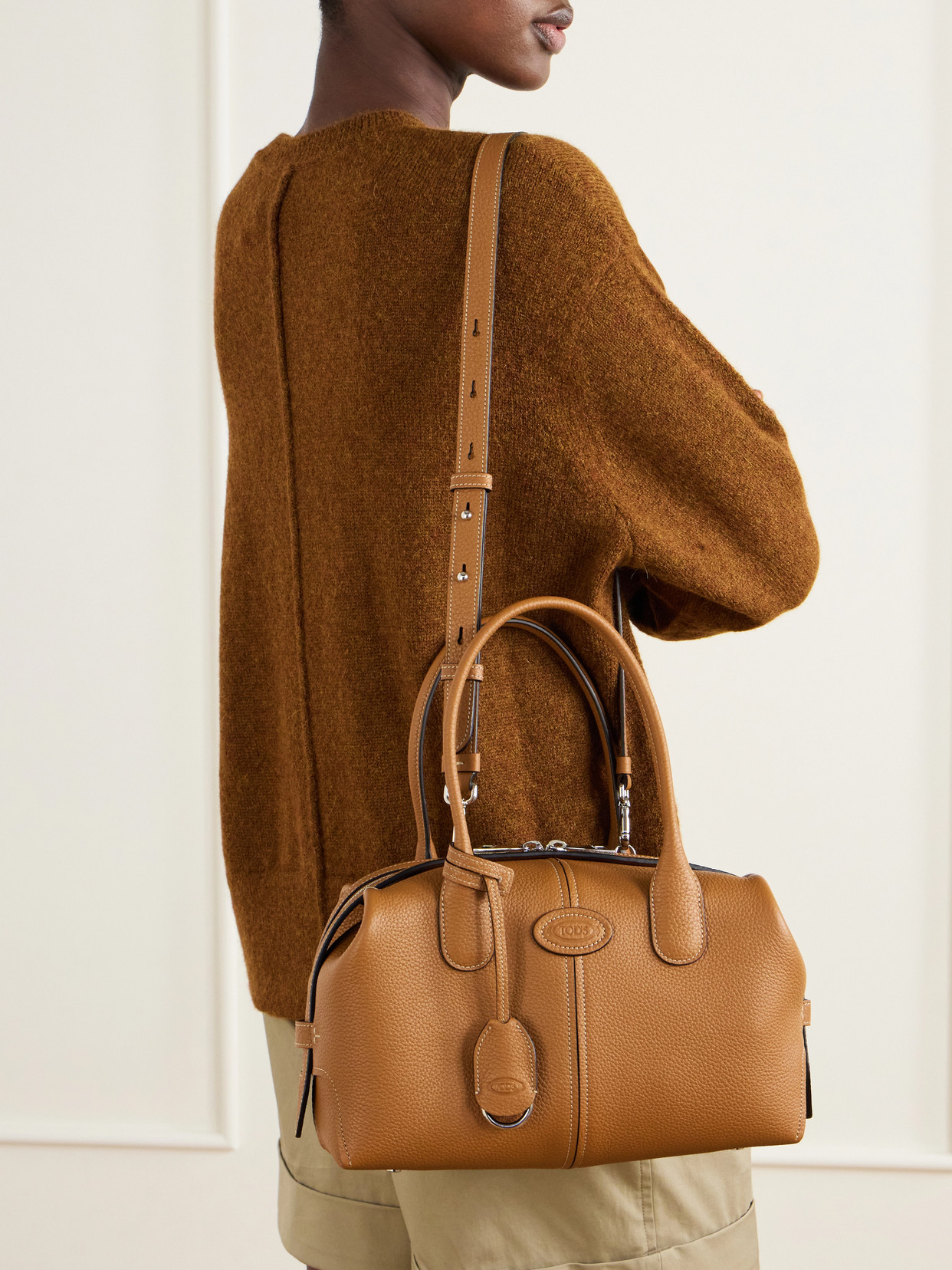 Bauletto Textured-Leather Tote