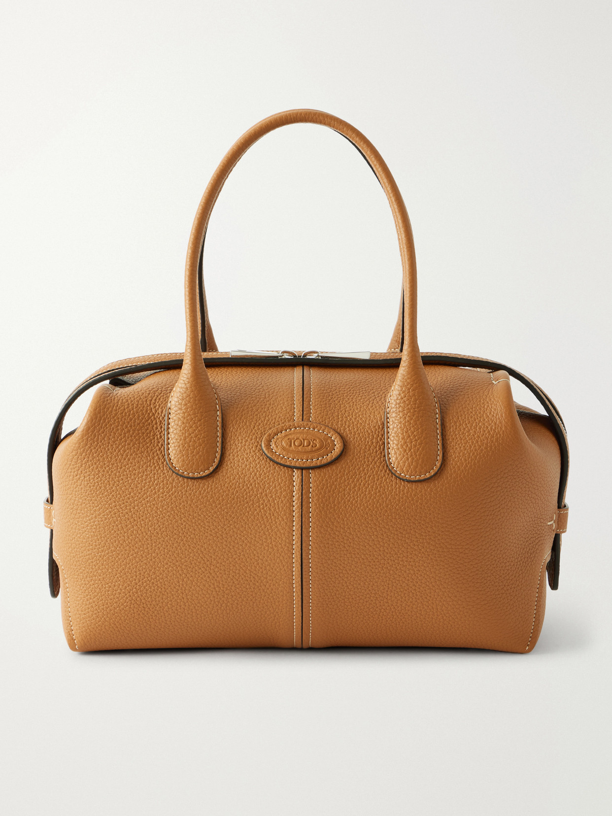 Tod's Bauletto Textured-leather Tote In Brown