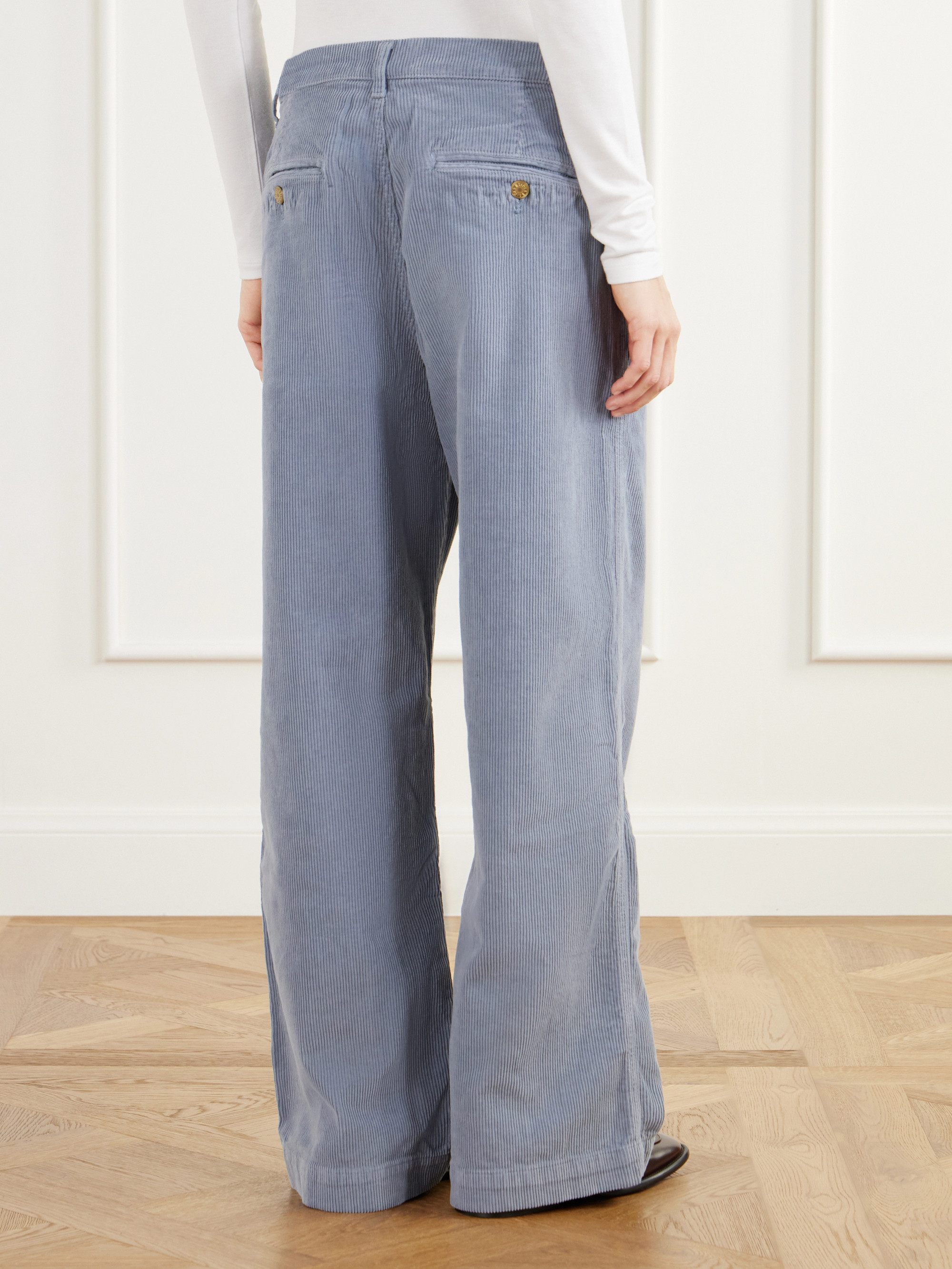 B Sides Cotton-blend corduroy wide-leg pants